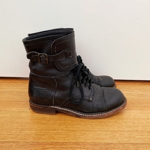 SEE BY CHLOE | Black Leather Combat Boot